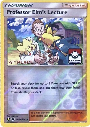 Professor Elm's Lecture (League Challenge) [4th Place] (188a) Reverse Holofoil - Lost Thunder