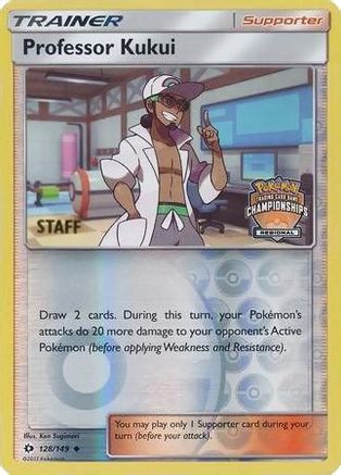 Professor Kukui (Regional Championships) [Staff] (128) Reverse Holofoil - League & Championship Cards