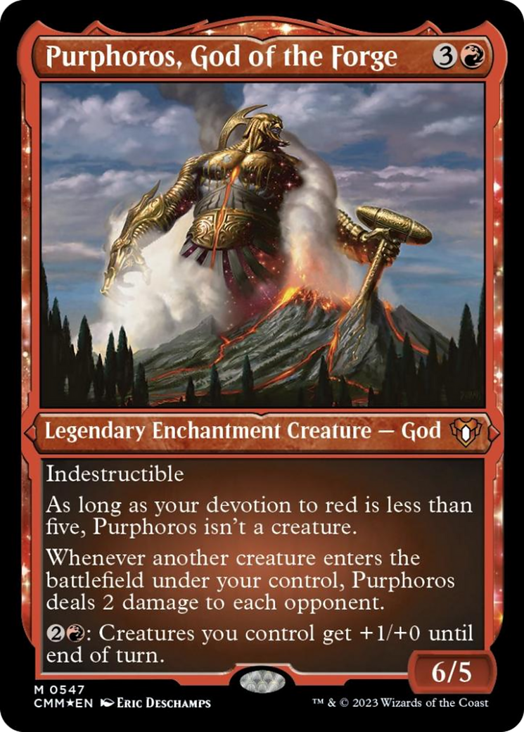 Purphoros, God of the Forge (547) Etched Foil - Commander Masters