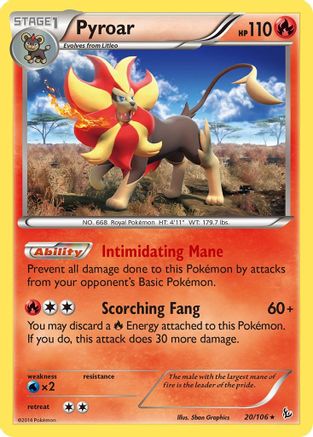 Pyroar (20) Reverse Holofoil - Flashfire