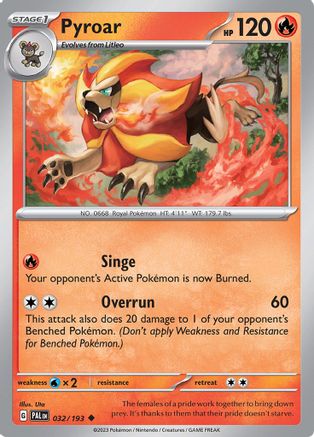 Pyroar (32) Reverse Holofoil - Paldea Evolved