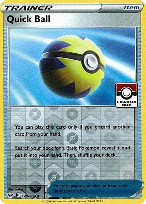 Quick Ball (League Cup) (179) Reverse Holofoil - Sword & Shield