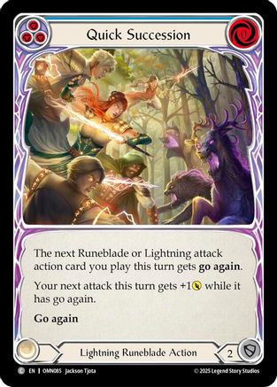 Quick Succession (Blue) (OMN085) Rainbow Foil - Omens of the Third Age