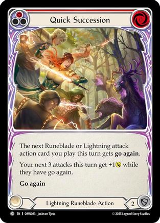 Quick Succession (Red) (OMN083) Rainbow Foil - Omens of the Third Age