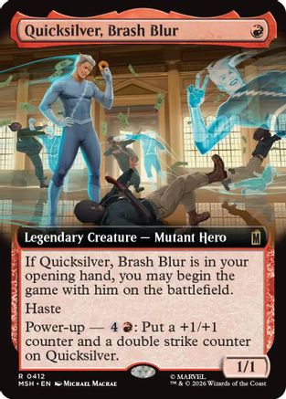 Quicksilver, Brash Blur (Extended Art) (412) Foil - Marvel Super Heroes