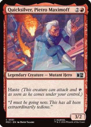 Quicksilver, Pietro Maximoff (551) Foil - Commander: Marvel Super Heroes