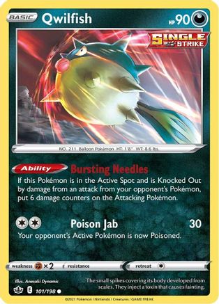 Qwilfish (101) Reverse Holofoil - Chilling Reign