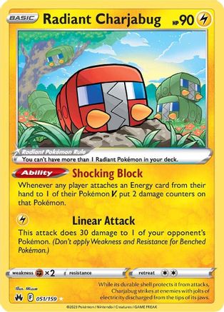 Radiant Charjabug (51) Holofoil - Crown Zenith