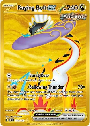 Raging Bolt ex (Gold) (218) Holofoil - Temporal Forces