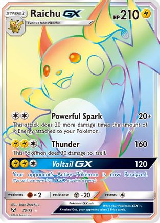 Raichu GX (75) Holofoil - Shining Legends