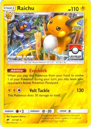 Raichu (League Challenge) [2nd Place] (41) Reverse Holofoil - League & Championship Cards