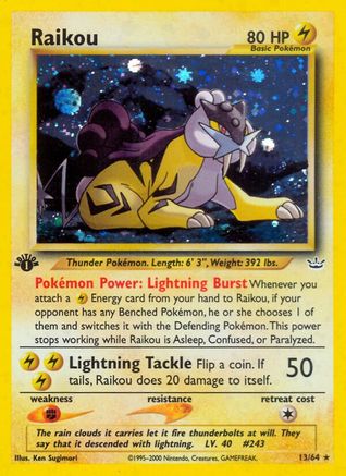 Raikou (13) (1st Edition) Holofoil - Neo Revelation