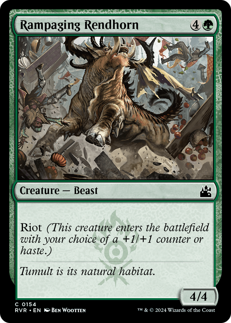 Rampaging Rendhorn (154) - Ravnica Remastered