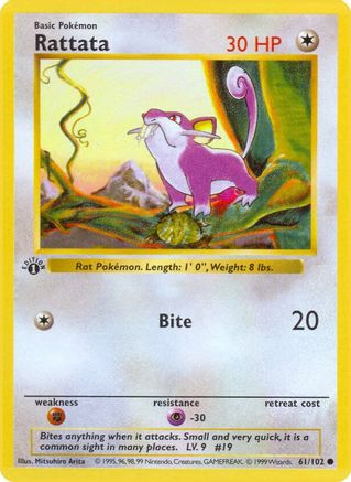 Rattata (61) (Unlimited) - Base Set (Shadowless)