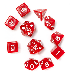 Dungeons & Dragons - New Adventurer Red Dice Set | Silver Goblin