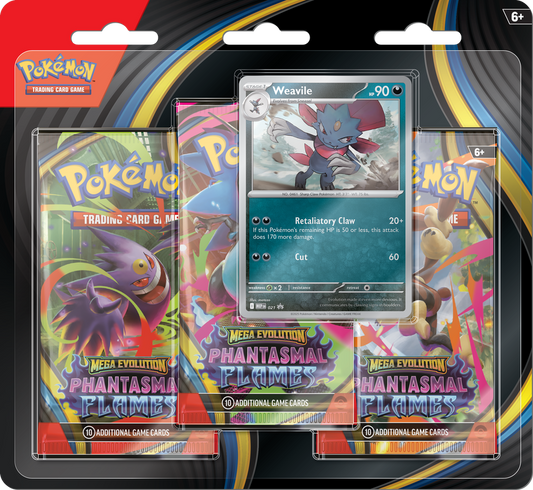 Pokémon TCG: Mega Evolution - Phantasmal Flames 3 Pack Blister