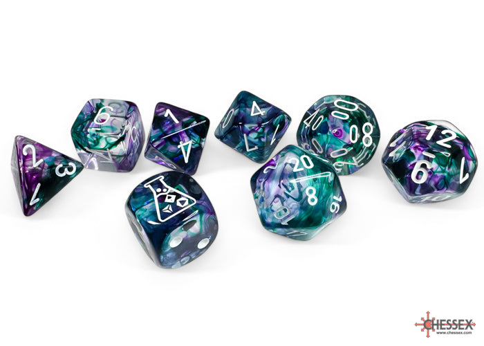 Chessex Nebula Fluorite/White Poly Dice Set | Silver Goblin