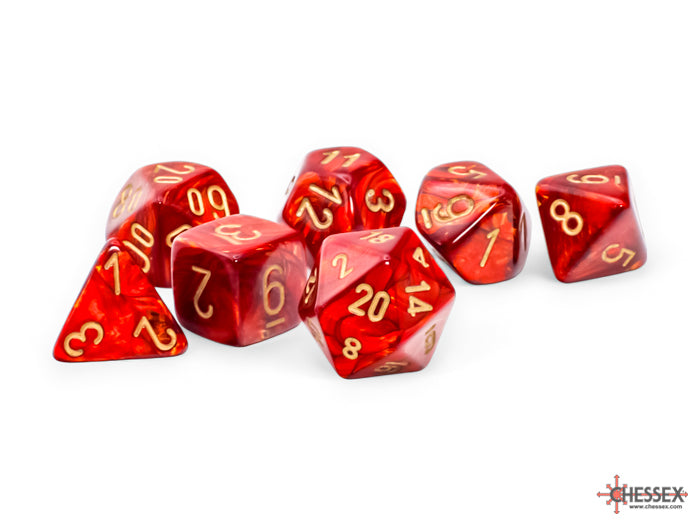 Chessex Scarab Scarlet/Gold Mega-hedral Dice Set | Silver Goblin