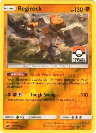 Regirock (Pokemon League) (53) Reverse Holofoil - League & Championship Cards