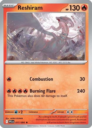 Reshiram (17) Holofoil - Phantasmal Flames