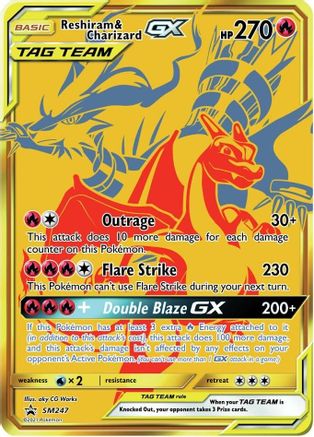 Reshiram & Charizard GX (Gold) (SM247) Holofoil - Black Star Promos