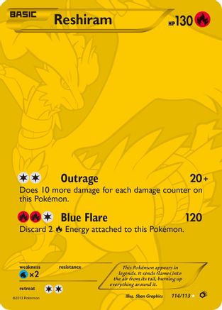 Reshiram (Gold) (114) Holofoil - Legendary Treasures