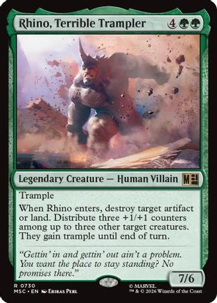 Rhino, Terrible Trampler (730) Foil - Commander: Marvel Super Heroes