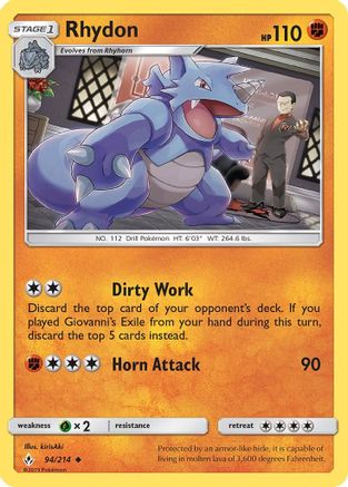 Rhydon (94) Reverse Holofoil - Unbroken Bonds