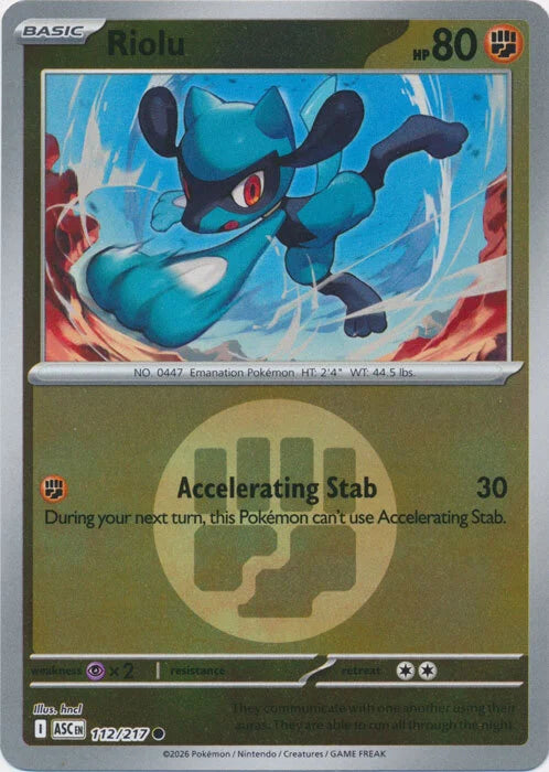 Riolu (Energy Symbol Pattern) (112) Reverse Holofoil - Ascended Heroes