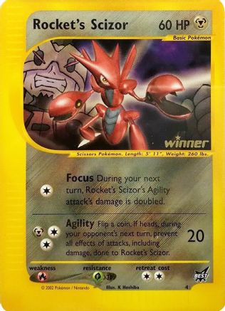 Rocket's Scizor [Winner] (4) Reverse Holofoil - Best of Promos