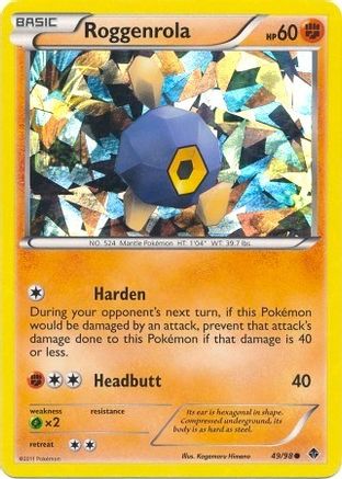Roggenrola (Cracked Ice Holo) (Blister Exclusive) (49) Holofoil - Emerging Powers