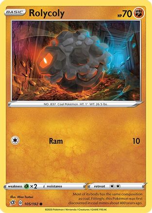 Rolycoly (105) Reverse Holofoil - Rebel Clash