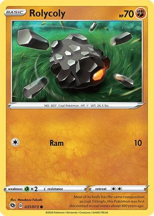 Rolycoly (31) Reverse Holofoil - Champions Path