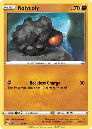 Rolycoly (78) Reverse Holofoil - Battle Styles