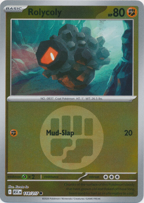 Rolycoly (Energy Symbol Pattern) (118) Reverse Holofoil - Ascended Heroes