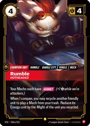 Rumble – Hotheaded (Alternate Art) (026a) Foil - Spiritforged