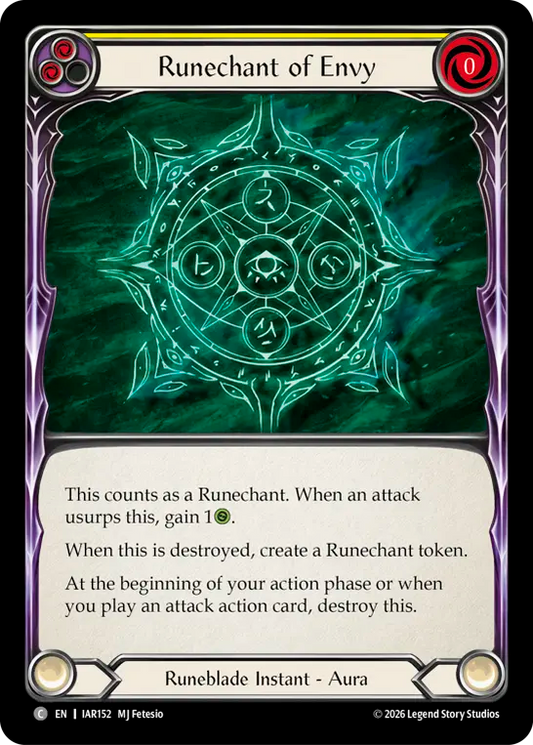 Runechant of Envy (Yellow) (IAR152) - Usurp the Shadow Throne