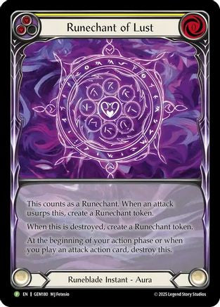 Runechant of Lust (Yellow) (Extended Art) (GEM180) Rainbow Foil - GEM Pack