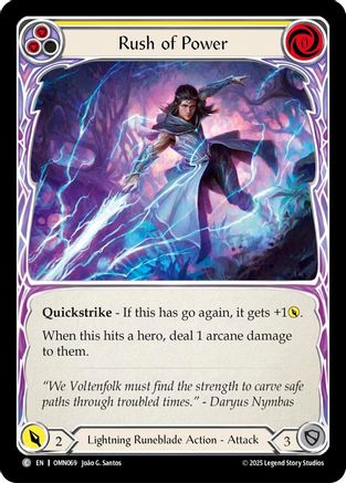 Rush Of Power (Yellow) (OMN069) Rainbow Foil - Omens of the Third Age
