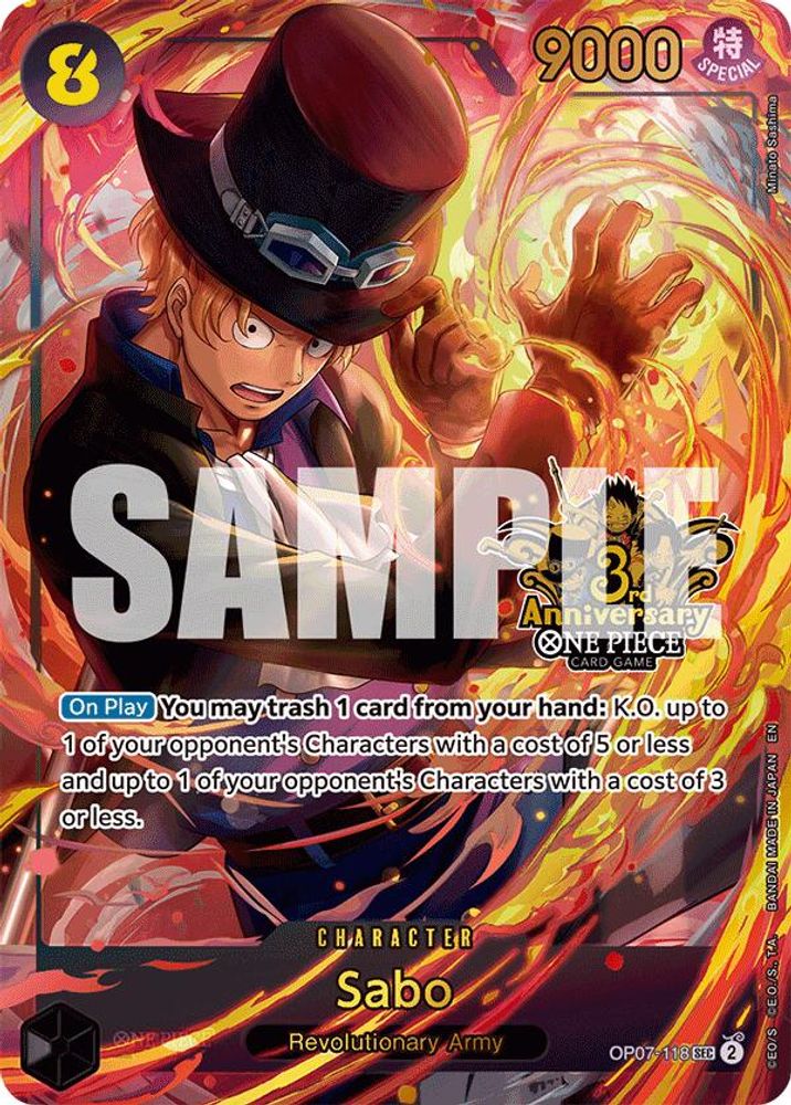Sabo (Japanese Version 3rd Anniversary Set) (OP07-118) Foil