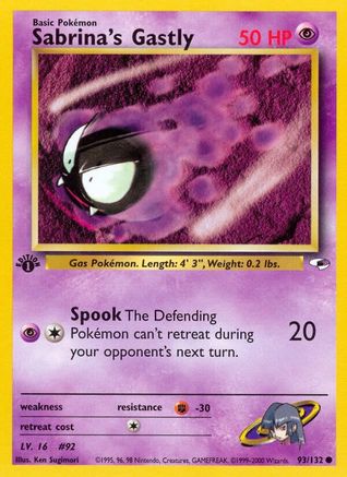 Sabrina's Gastly (93) (1st Edition) - Gym Heroes