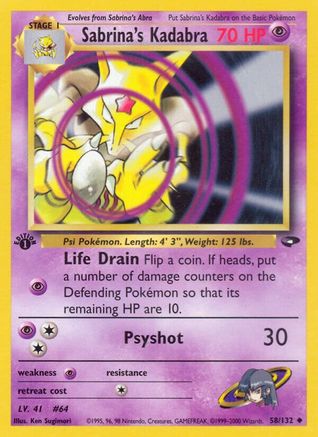 Sabrina's Kadabra (58) (1st Edition) - Gym Challenge