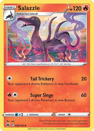 Salazzle (28) Reverse Holofoil - Crown Zenith