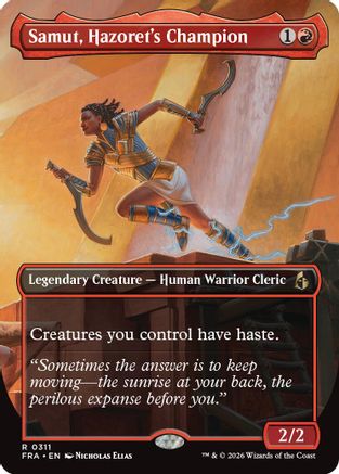 Samut, Hazoret's Champion (Borderless Echoed Pairs) (311) Foil - Reality Fracture