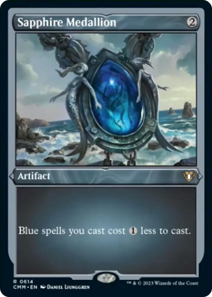 Sapphire Medallion (614) Etched Foil - Commander Masters