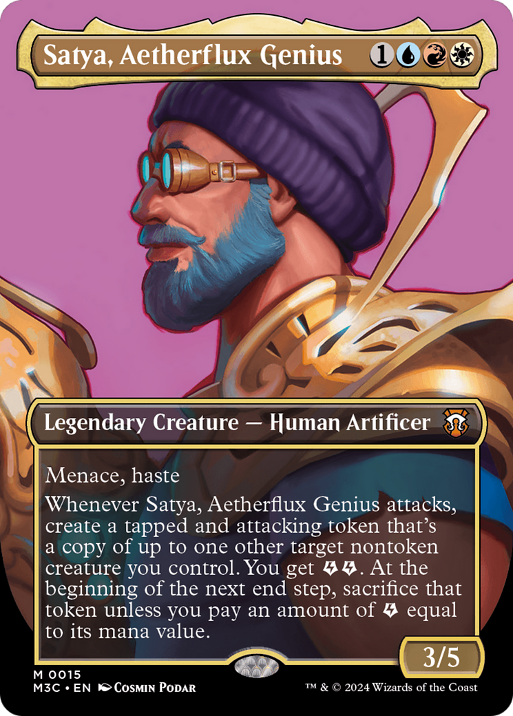 Satya, Aetherflux Genius (Borderless) (015) - Commander: Modern Horizons 3