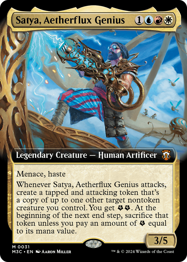 Satya, Aetherflux Genius (Extended Art) (031) Foil - Commander: Modern Horizons 3