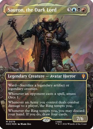 Sauron, the Dark Lord (Borderless) (076) Surge Foil - The Hobbit: Eternal-Legal