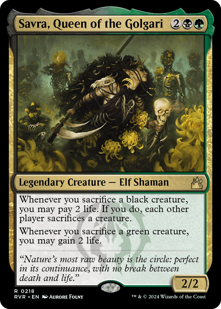 Savra, Queen of the Golgari (218) Foil - Ravnica Remastered