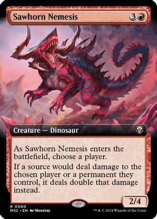 Sawhorn Nemesis (Extended Art) (060) Ripple Foil - Commander: Modern Horizons 3
